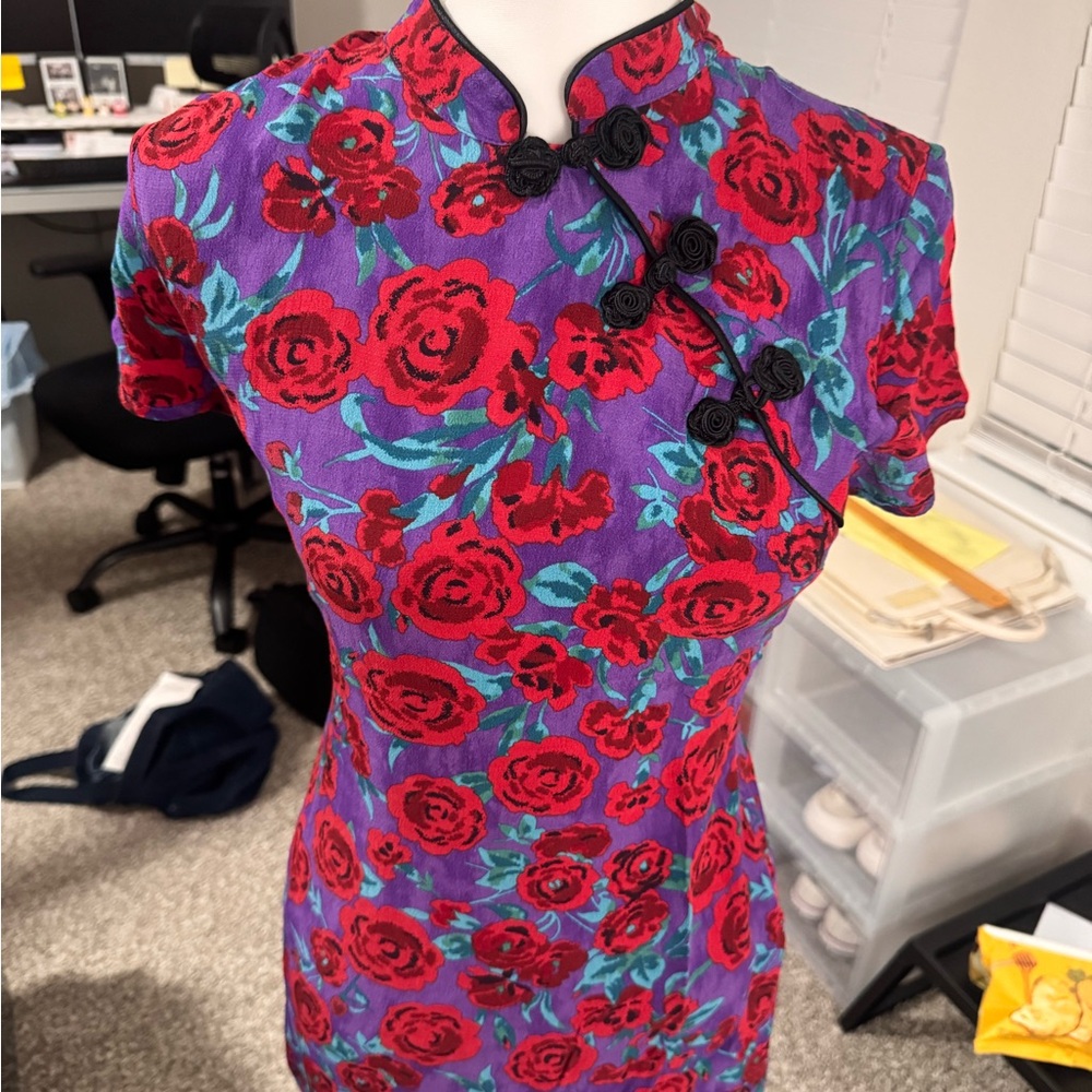 Zara Red Floral on Purple Dress